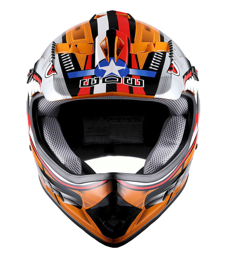 WOW Youth Motocross Helmet Kids Motorcycle Helmet HBOY + Goggles + MG Youth Glove Bundle