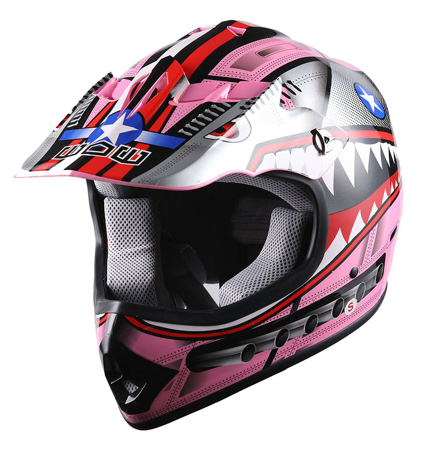 WOW Youth Motocross Helmet Kids Motorcycle Helmet HBOY + Goggles + MG Youth Glove Bundle