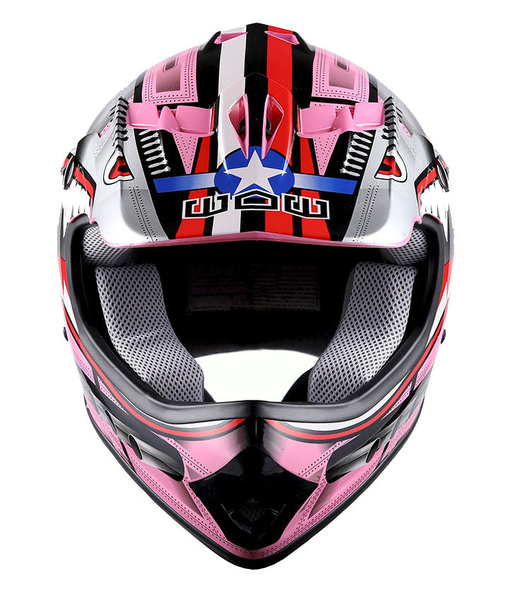 WOW Youth Motocross Helmet Kids Motorcycle Helmet HBOY + Goggles + MG Youth Glove Bundle
