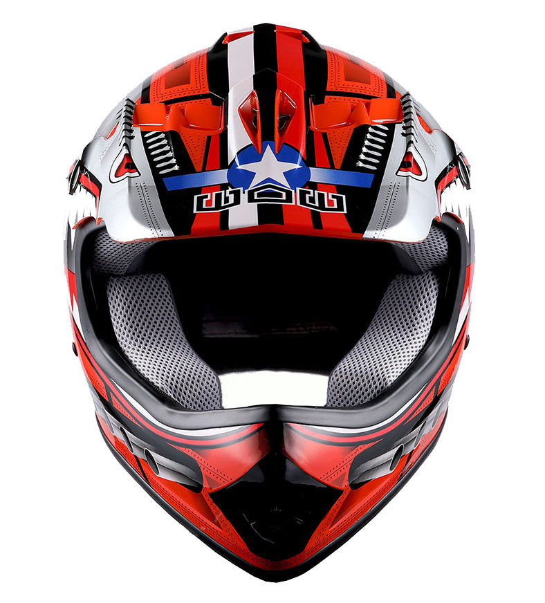 WOW Youth Motocross Helmet Kids Motorcycle Helmet HBOY + Goggles + MG Youth Glove Bundle