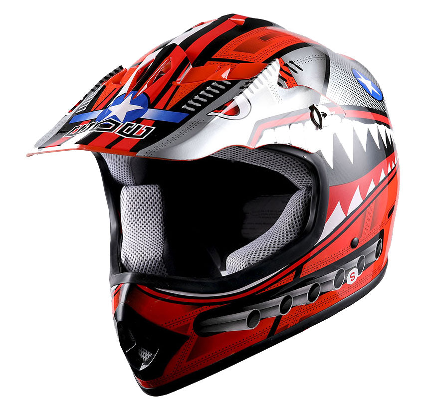 WOW Youth Motocross Helmet Kids Motorcycle Helmet HBOY + Goggles + MG Youth Glove Bundle