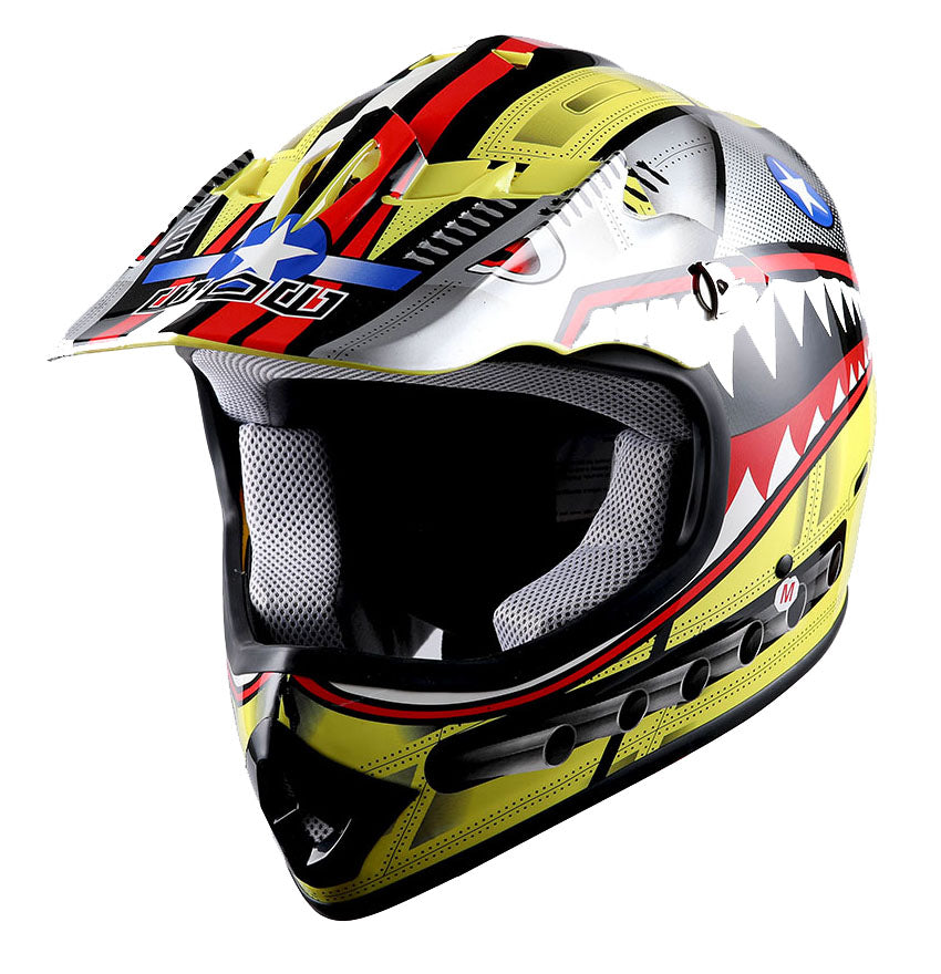 WOW Youth Motocross Helmet Kids Motorcycle Helmet HBOY + Goggles + MG Youth Glove Bundle