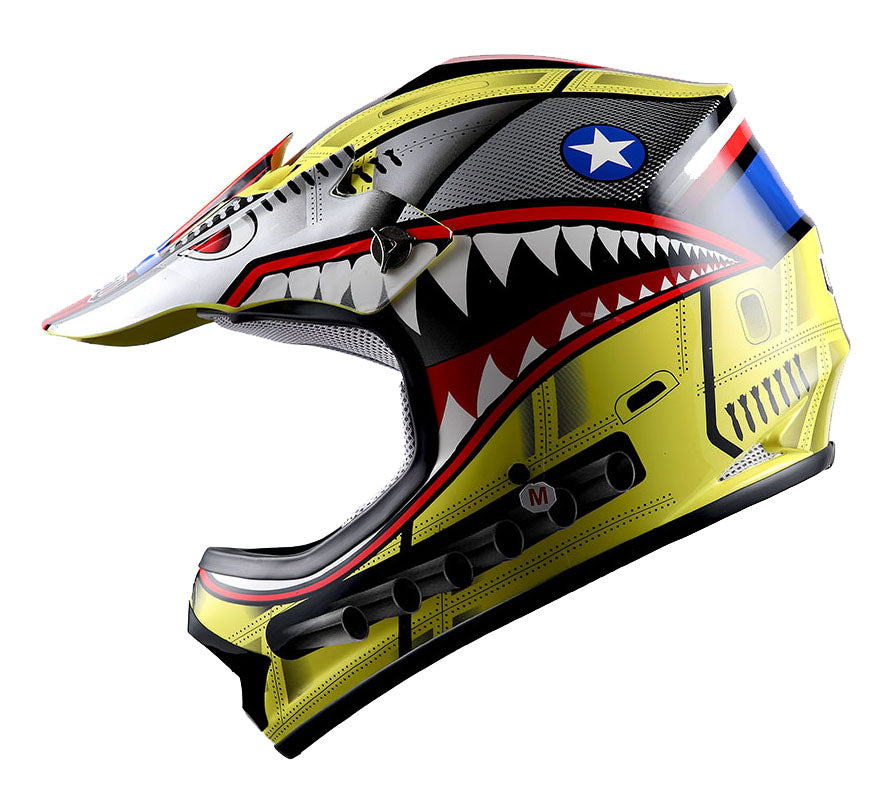 WOW Youth Motocross Helmet Kids Motorcycle Helmet HBOY + Goggles + MG Youth Glove Bundle