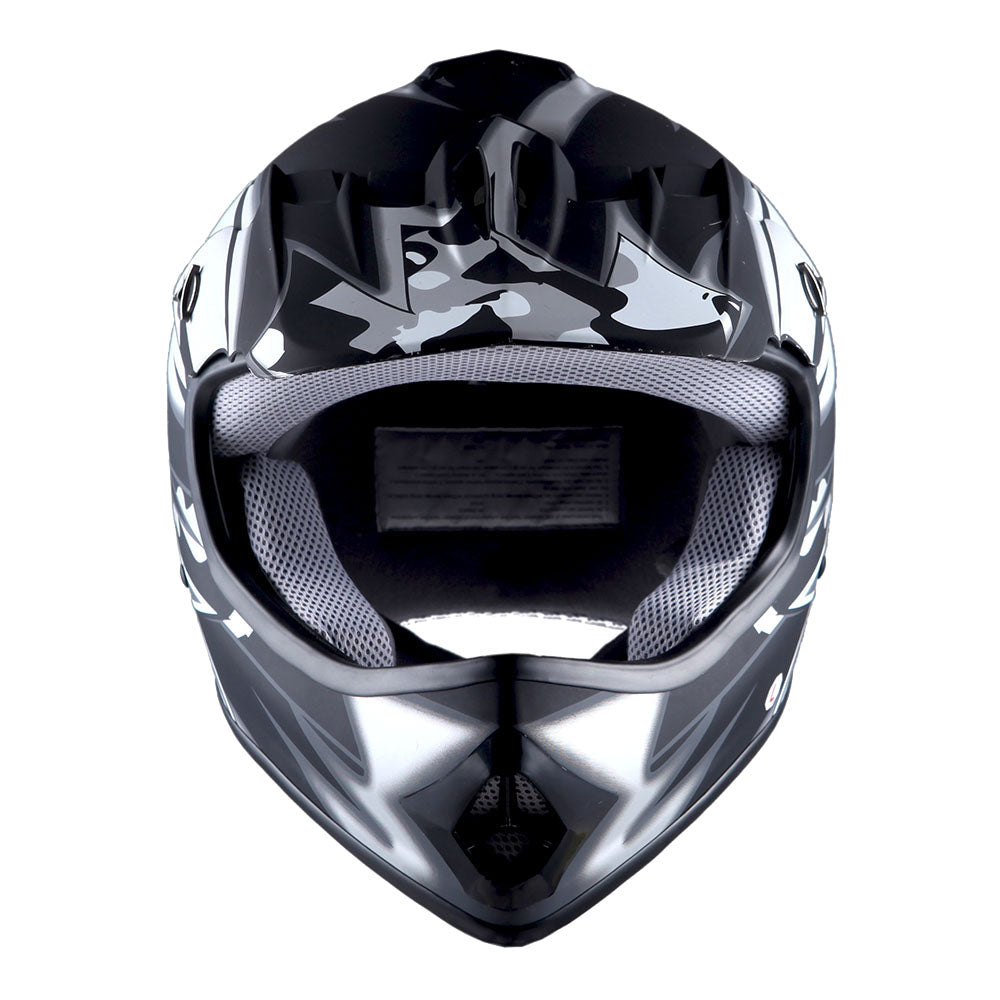 WOW Youth Motocross Helmet Kids Motorcycle Helmet HBOY + Goggles + MG Youth Glove Bundle