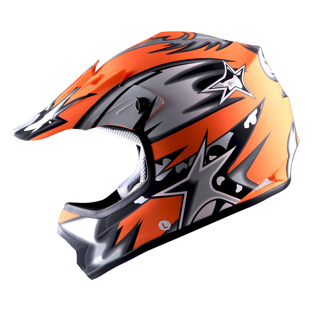 WOW Youth Motocross Helmet Kids Motorcycle Helmet HBOY + Goggles + MG Youth Glove Bundle