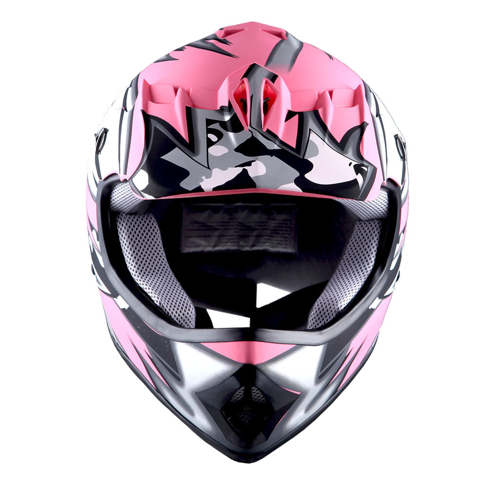 WOW Youth Motocross Helmet Kids Motorcycle Helmet HBOY + Goggles + MG Youth Glove Bundle
