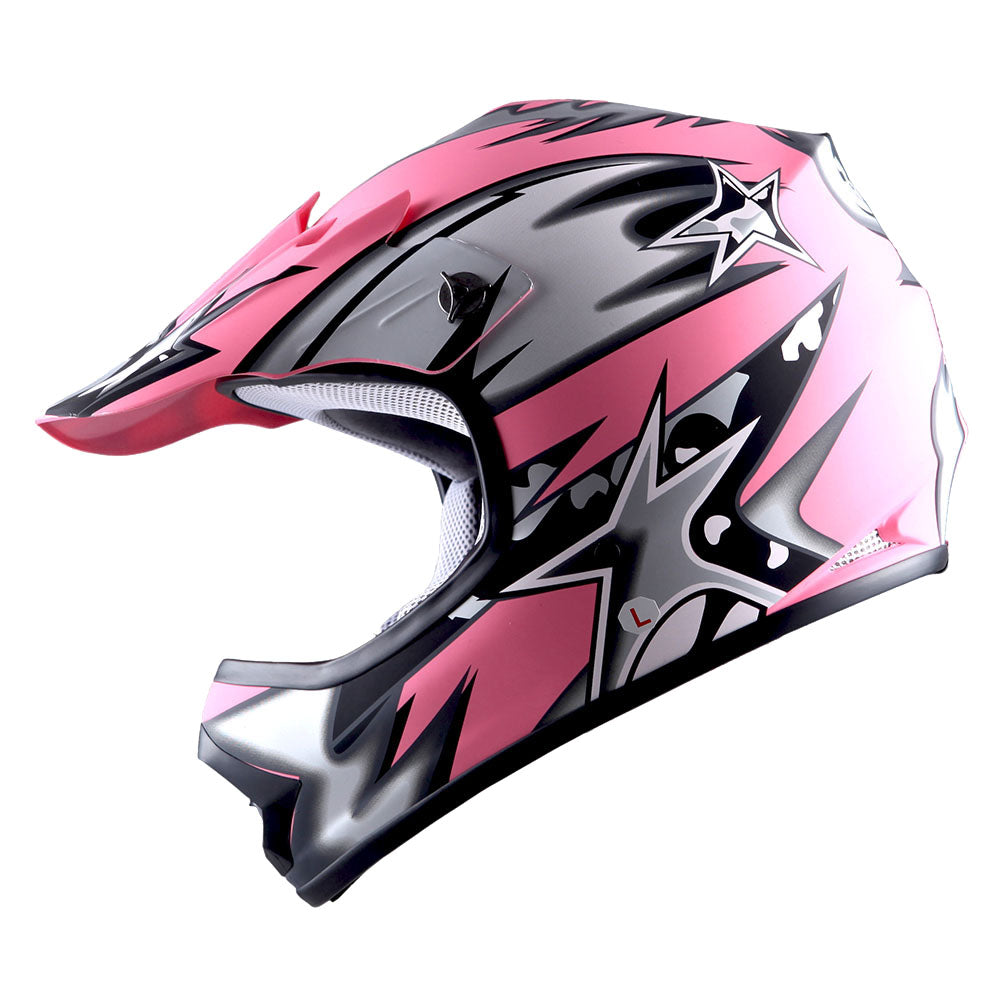 WOW Youth Motocross Helmet Kids Motorcycle Helmet HBOY + Goggles + MG Youth Glove Bundle