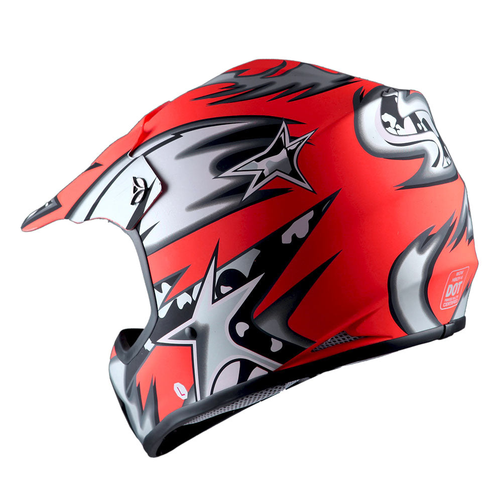 WOW Youth Motocross Helmet Kids Motorcycle Helmet HBOY + Goggles + MG Youth Glove Bundle