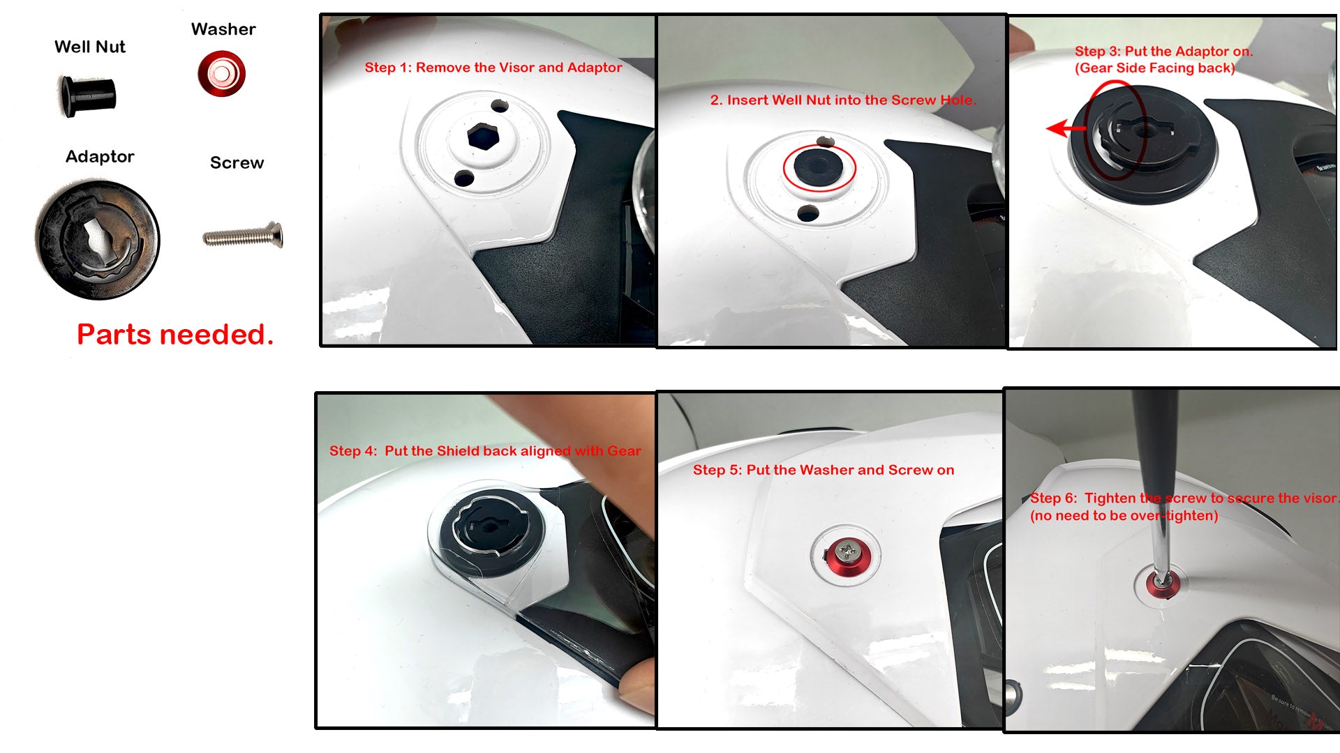 Replacement Visor Clip Set For HF801/HF802 – 1Storm Helmet