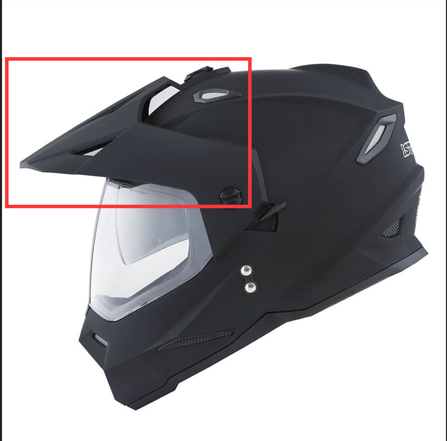 Top Visor For 1Storm Dual Sport Full Face Helmet Model HF802 MattBlack & Carbon Fiber Black