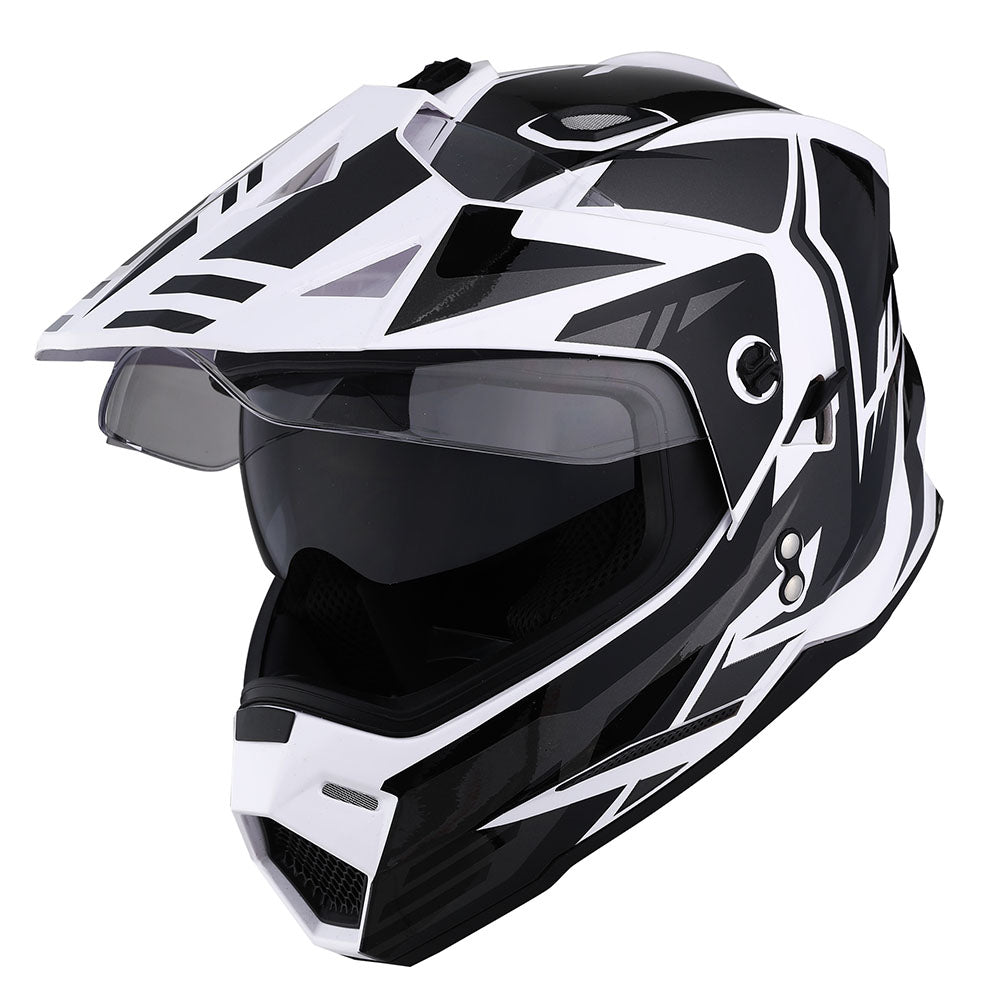 1Storm Youth Kids Dual Sport Dual Visor Motorcycle Motocross Off Road Full Face Helmet Youth_HF802