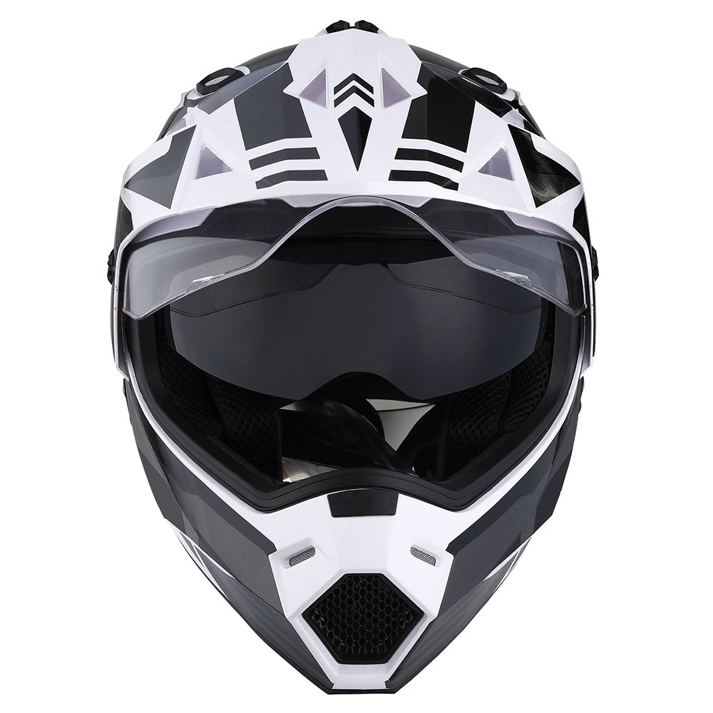 1Storm Youth Kids Dual Sport Dual Visor Motorcycle Motocross Off Road Full Face Helmet: Youth_HF802 + Motorcycle Bluetooth Headset