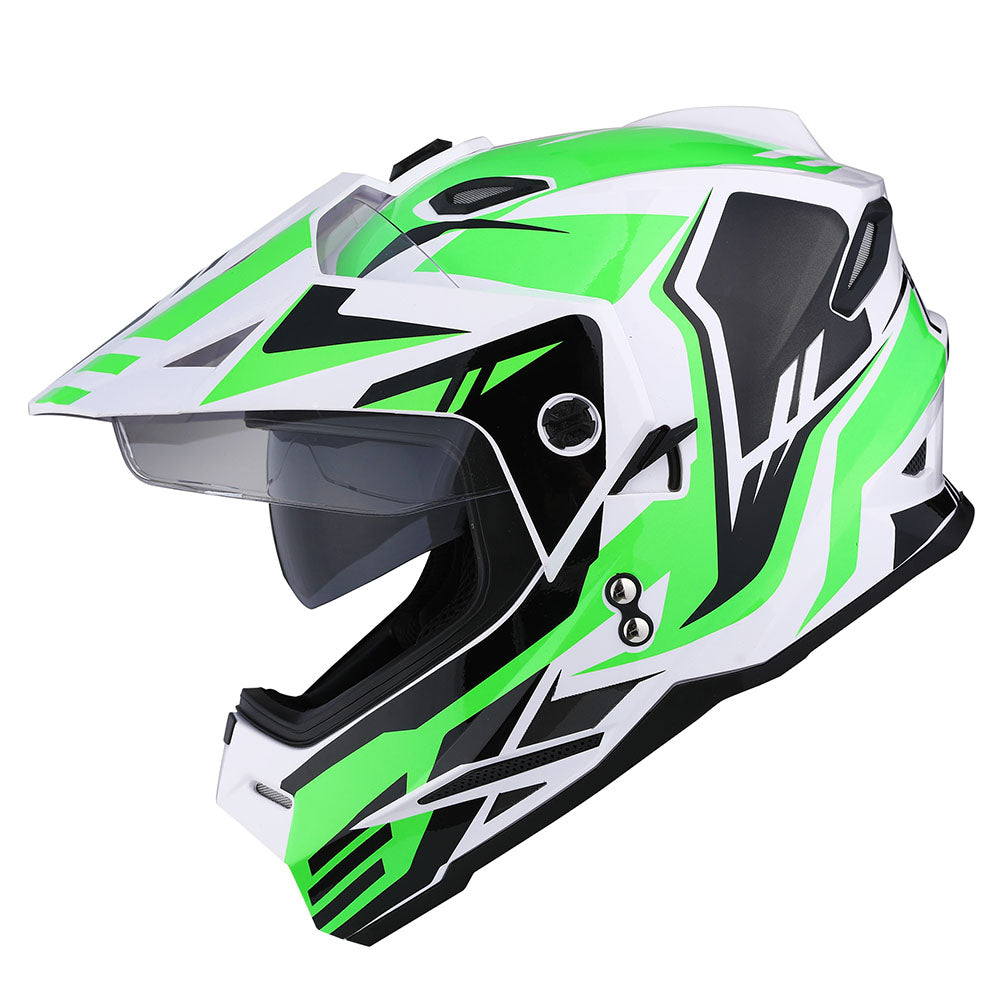 1Storm Youth Kids Dual Sport Dual Visor Motorcycle Motocross Off Road Full Face Helmet Youth_HF802