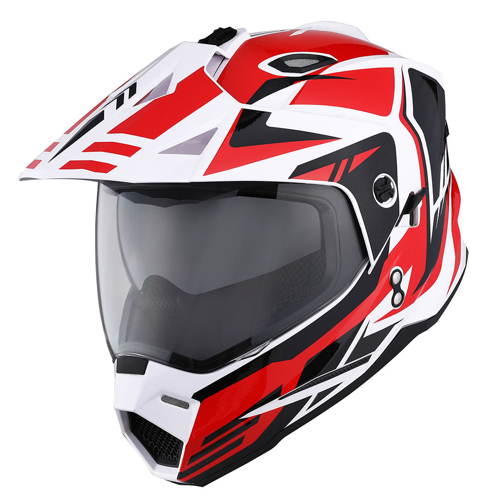 1Storm Youth Kids Dual Sport Dual Visor Motorcycle Motocross Off Road Full Face Helmet: Youth_HF802 + Motorcycle Bluetooth Headset