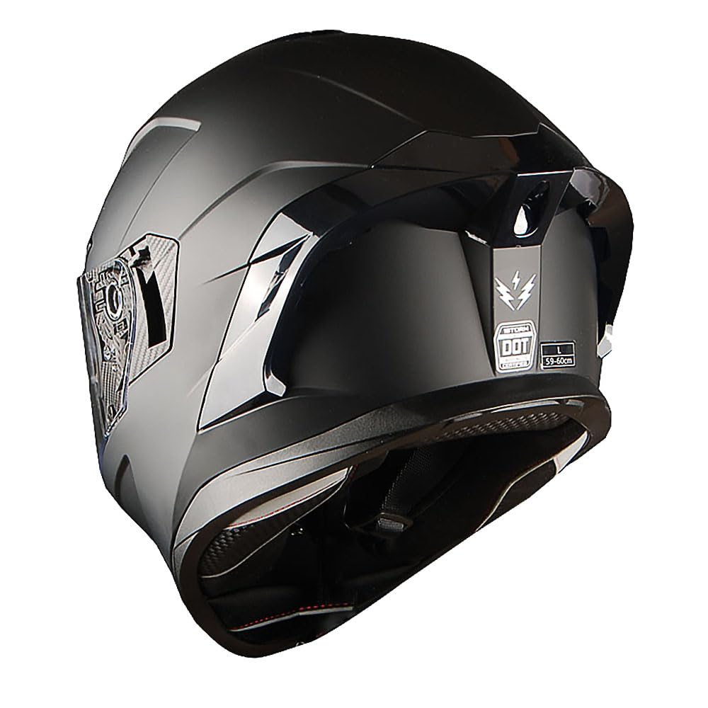 1Storm Motorcycle Full Face Helmet DOT Adults Street Bike Dual Visor Sun Inner Shield with One Extra Clear Shield: HJAH15