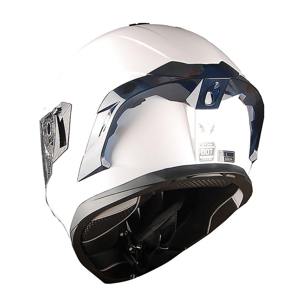 1Storm Motorcycle Full Face Helmet DOT Adults Street Bike Dual Visor Sun Inner Shield with One Extra Clear Shield: HJAH15