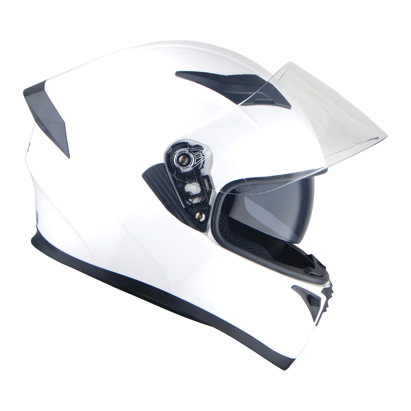 1Storm Motorcycle Street Bike Dual Visor/Sun Visor Full Face Helmet Mechanic with LED Tail Light: LED_HJK316