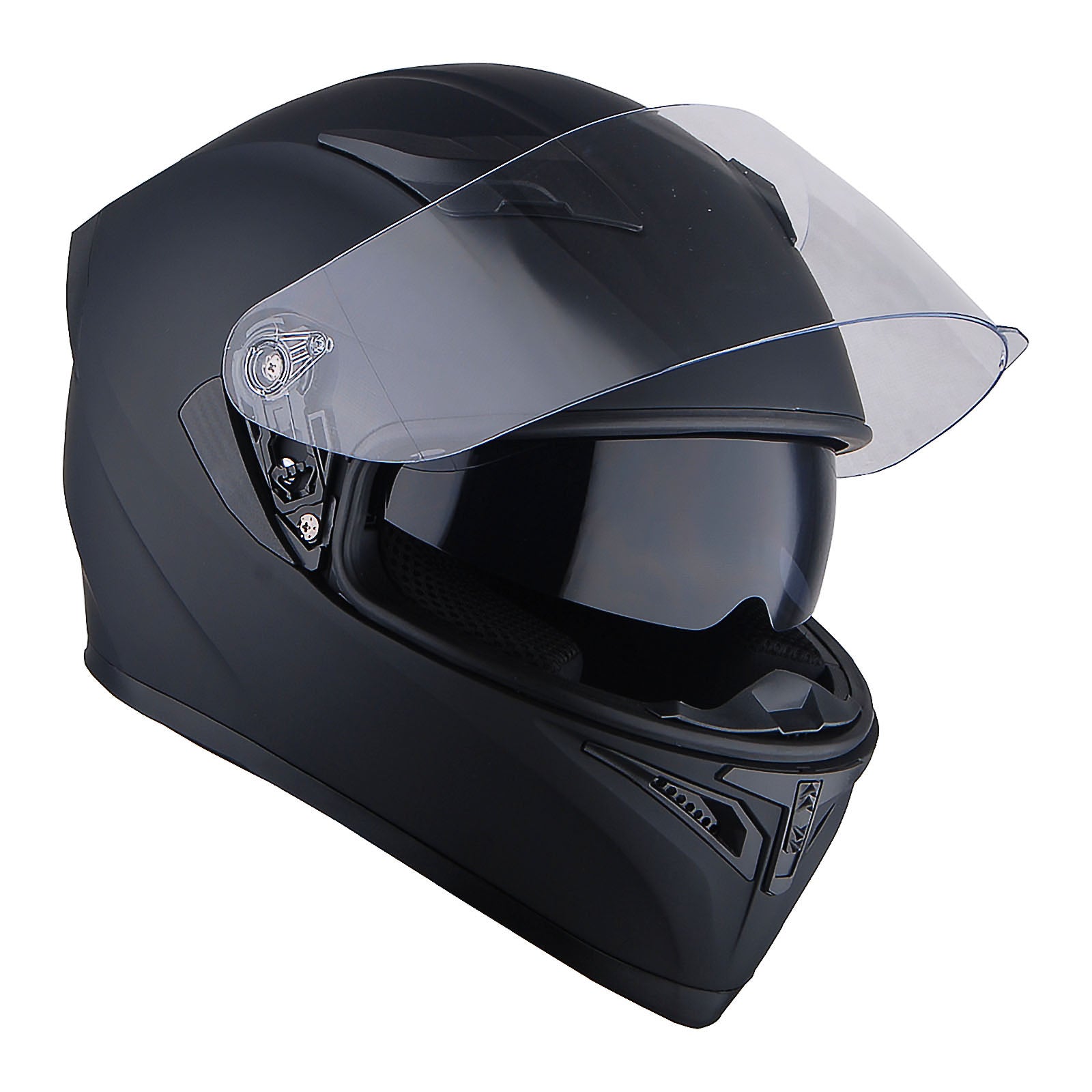 1Storm Motorcycle Street Bike Dual Visor/Sun Visor Full Face Helmet Mechanic with LED Tail Light: LED_HJK316 Z LED Glossy Black / L ( 22.4/22.8 Inch ) 1Storm Motorcycle Street Bike Dual Visor/Sun Visor Full Face Helmet Mechanic with LED Tail Light: LED_HJK316 Z LED Glossy Black / L ( 22.4/22.8 Inch )