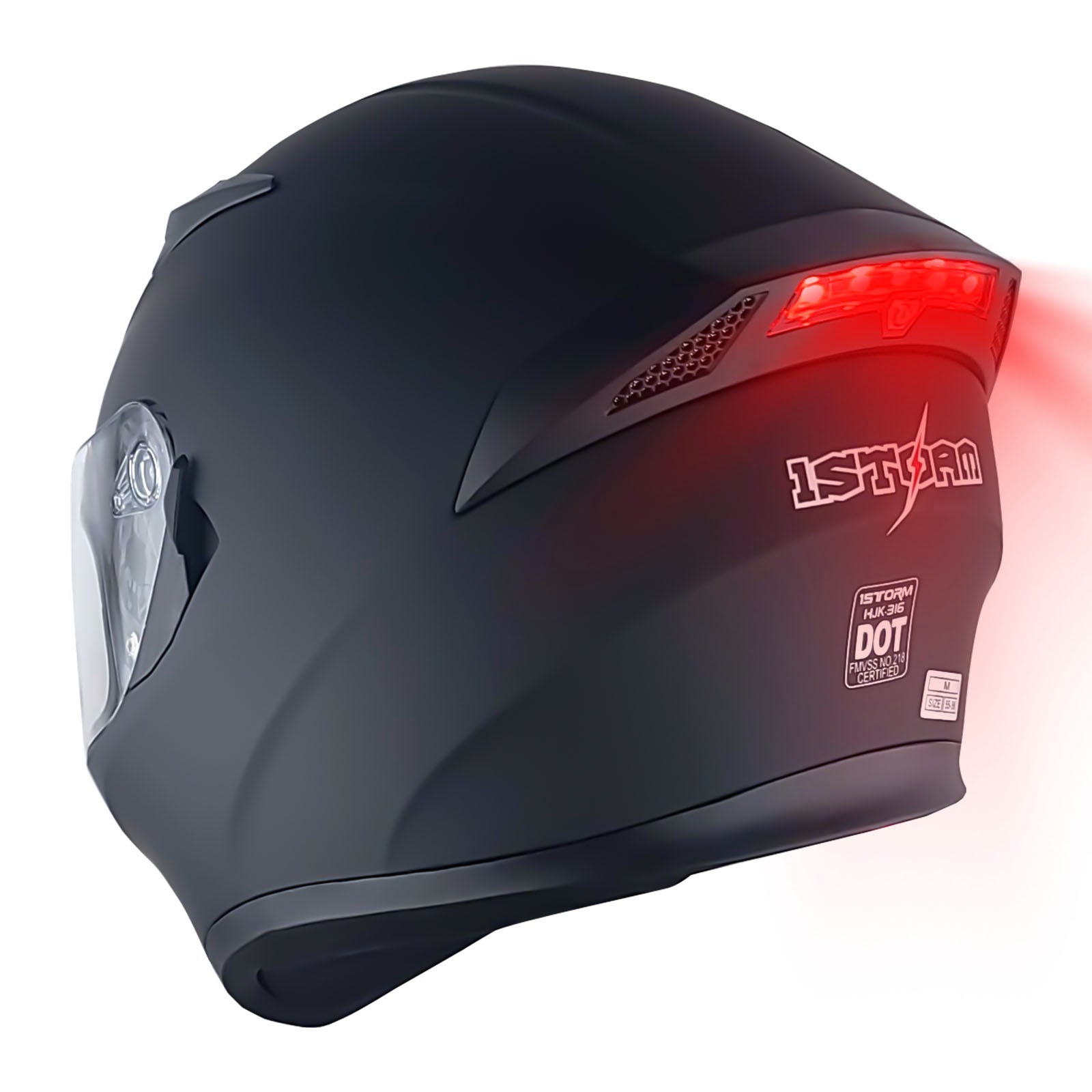 1Storm Motorcycle Street Bike Dual Visor/Sun Visor Full Face Helmet Mechanic with LED Tail Light: LED_HJK316 Z LED Glossy Black / L ( 22.4/22.8 Inch ) 1Storm Motorcycle Street Bike Dual Visor/Sun Visor Full Face Helmet Mechanic with LED Tail Light: LED_HJK316 Z LED Glossy Black / L ( 22.4/22.8 Inch )