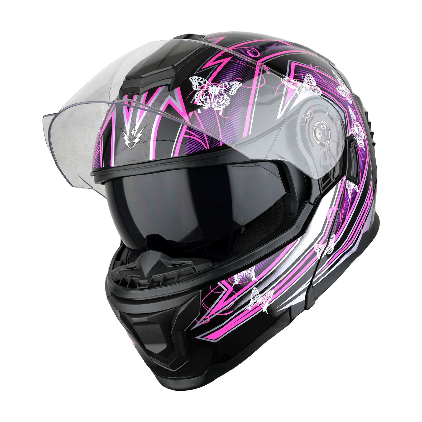 1Storm Motorcycle Street Bike Modular/Flip up Dual Visor Sun Shield Full Face Helmet: HJK920
