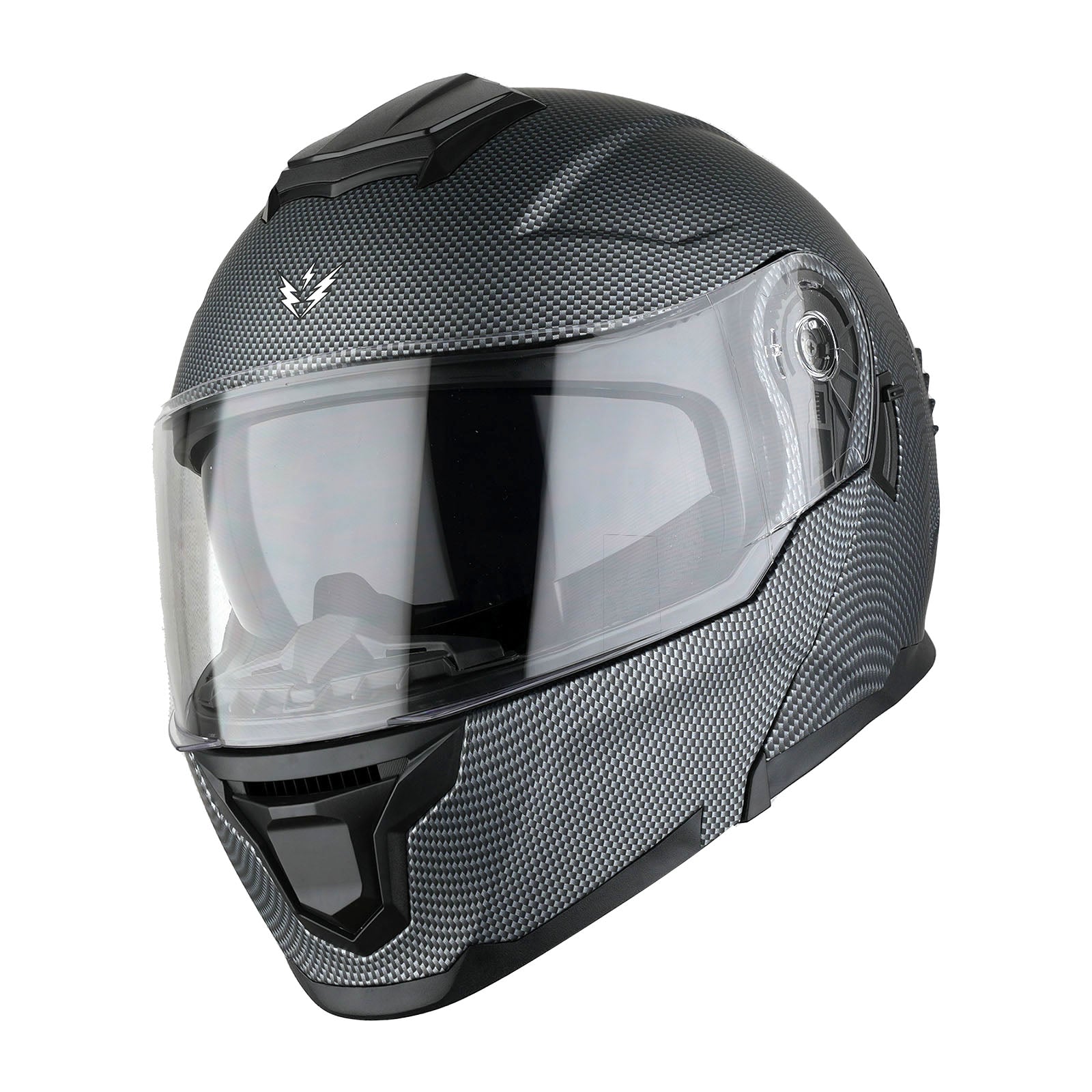 1Storm Motorcycle Street Bike Modular/Flip up Dual Visor Sun Shield Full Face Helmet: HJK920