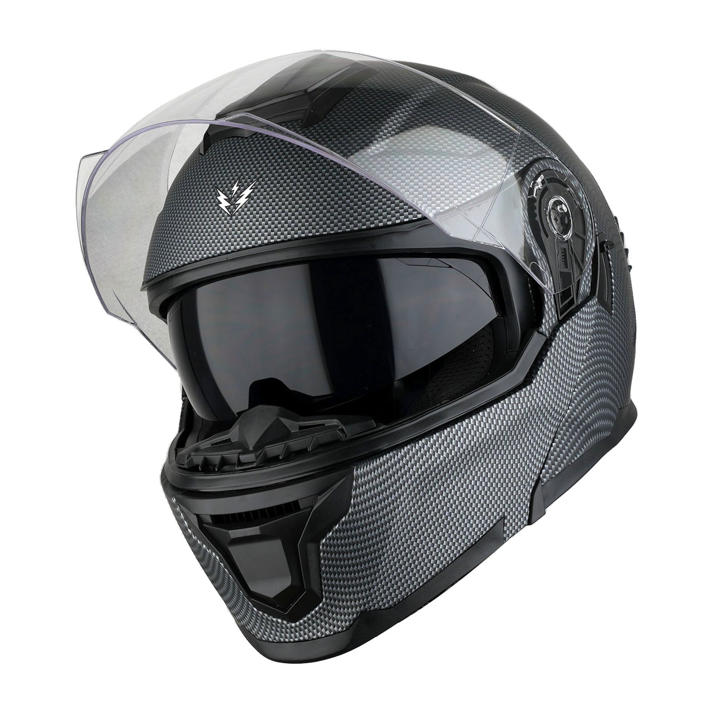 1Storm Motorcycle Street Bike Modular/Flip up Dual Visor Sun Shield Full Face Helmet: HJK920