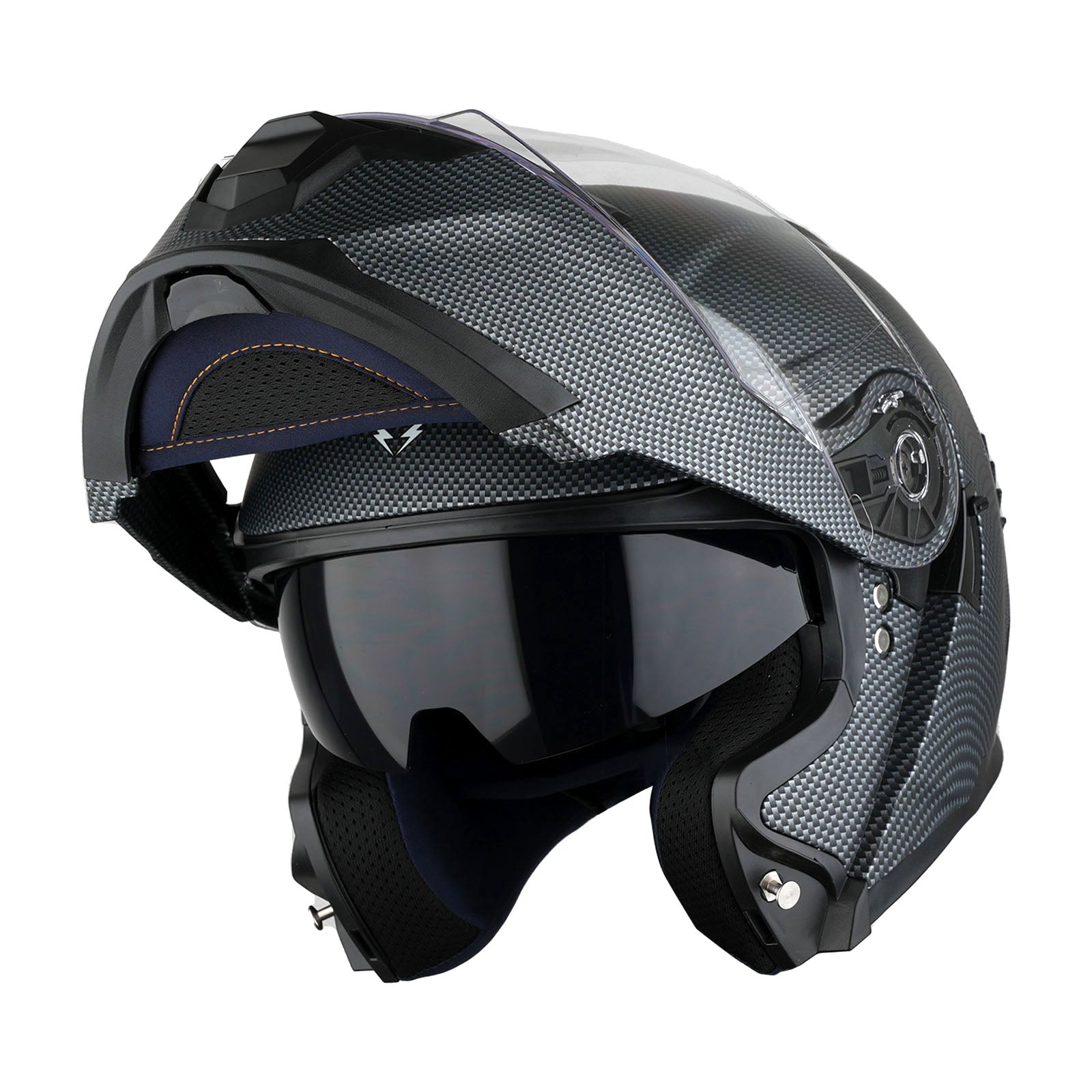 1Storm Motorcycle Street Bike Modular/Flip up Dual Visor Sun Shield Full Face Helmet: HJK920
