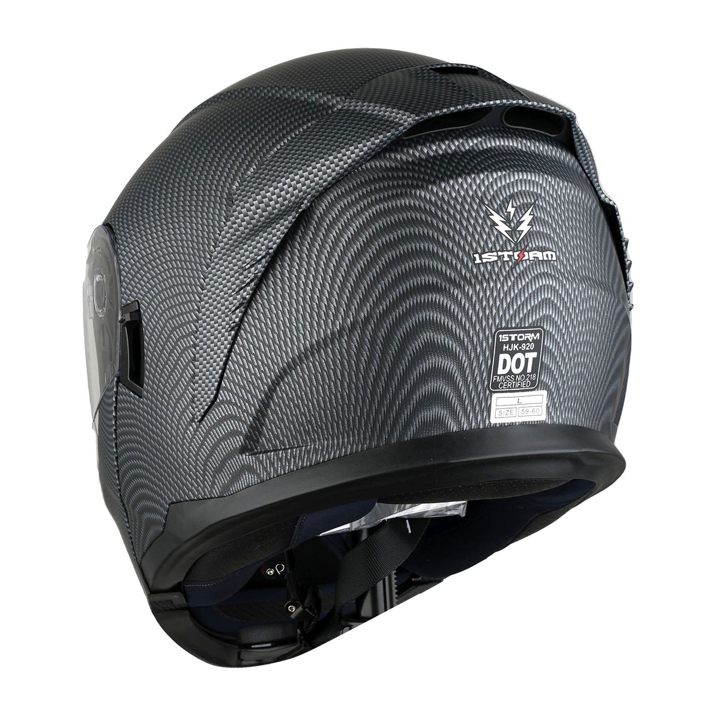 1Storm Motorcycle Street Bike Modular/Flip up Dual Visor Sun Shield Full Face Helmet: HJK920