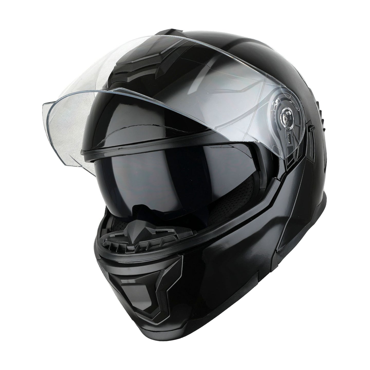 1Storm Motorcycle Street Bike Modular/Flip up Dual Visor Sun Shield Full Face Helmet: HJK920