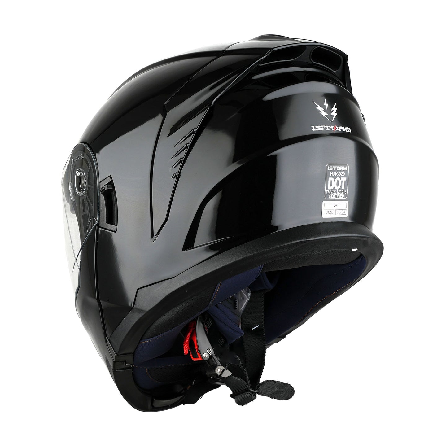 1Storm Motorcycle Street Bike Modular/Flip up Dual Visor Sun Shield Full Face Helmet: HJK920