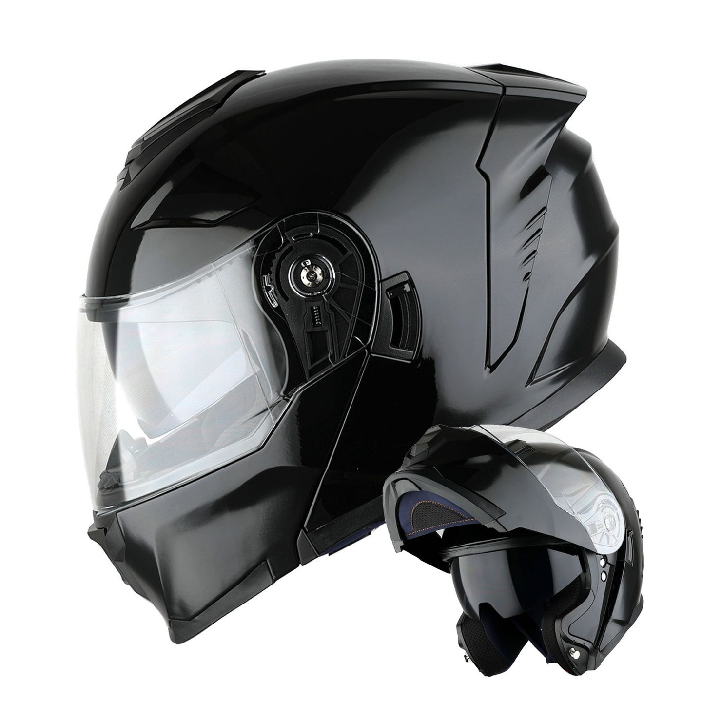 1Storm Motorcycle Street Bike Modular/Flip up Dual Visor Sun Shield Full Face Helmet: HJK920