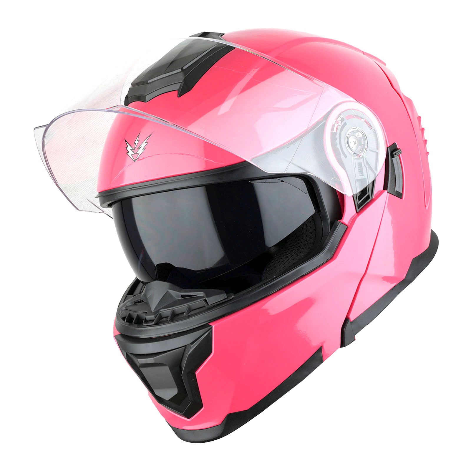 1Storm Motorcycle Street Bike Modular/Flip up Dual Visor Sun Shield Full Face Helmet: HJK920