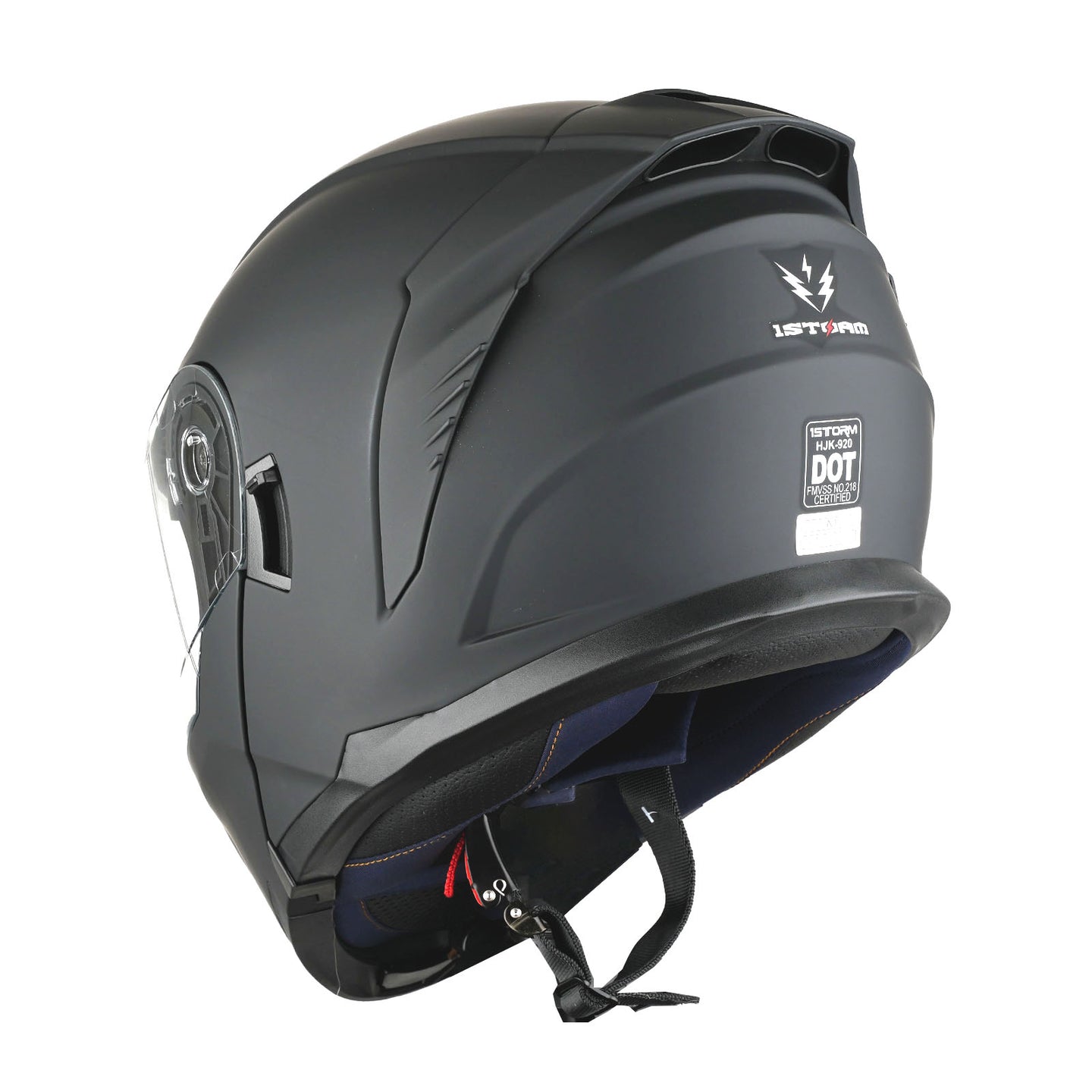 1Storm Motorcycle Street Bike Modular/Flip up Dual Visor Sun Shield Full Face Helmet: HJK920