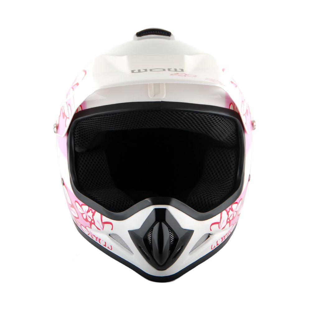 WOW Youth Kids Motocross BMX MX ATV Dirt Helmet HJOY + Goggles + MG Youth Glove Bundle