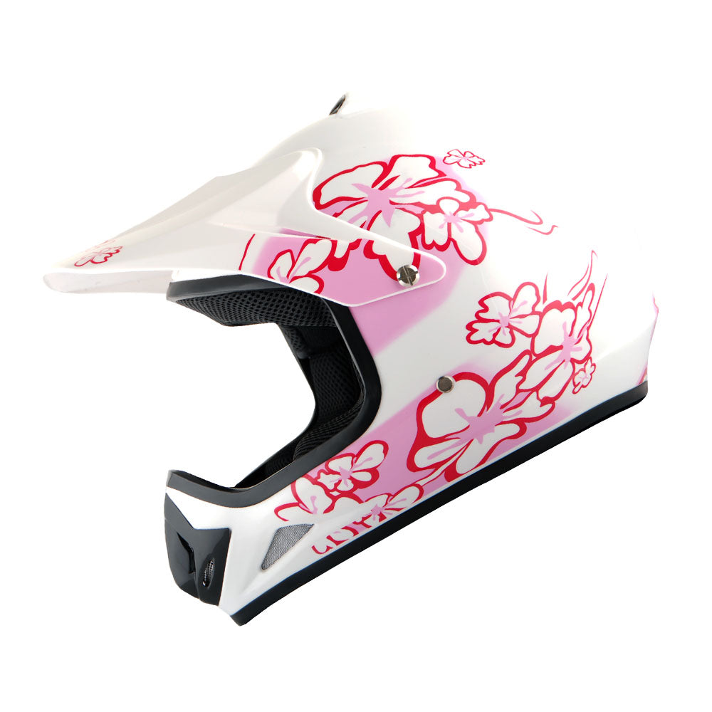 WOW Youth Kids Motocross BMX MX ATV Dirt Helmet HJOY + Goggles + MG Youth Glove Bundle