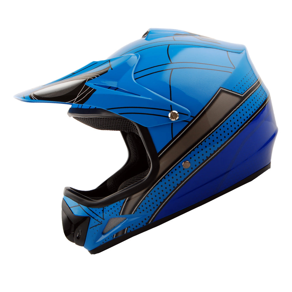 WOW Youth Kids Motocross BMX MX ATV Dirt Helmet HJOY + Goggles + MG Youth Glove Bundle