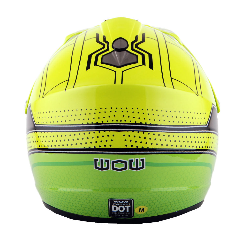 WOW Youth Kids Motocross BMX MX ATV Dirt Helmet HJOY + Goggles + MG Youth Glove Bundle