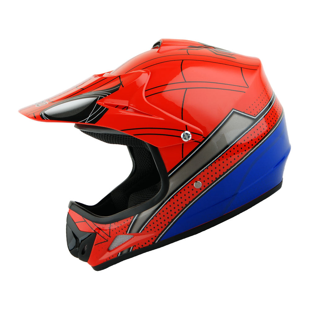 WOW Youth Kids Motocross BMX MX ATV Dirt Helmet HJOY + Goggles + MG Youth Glove Bundle