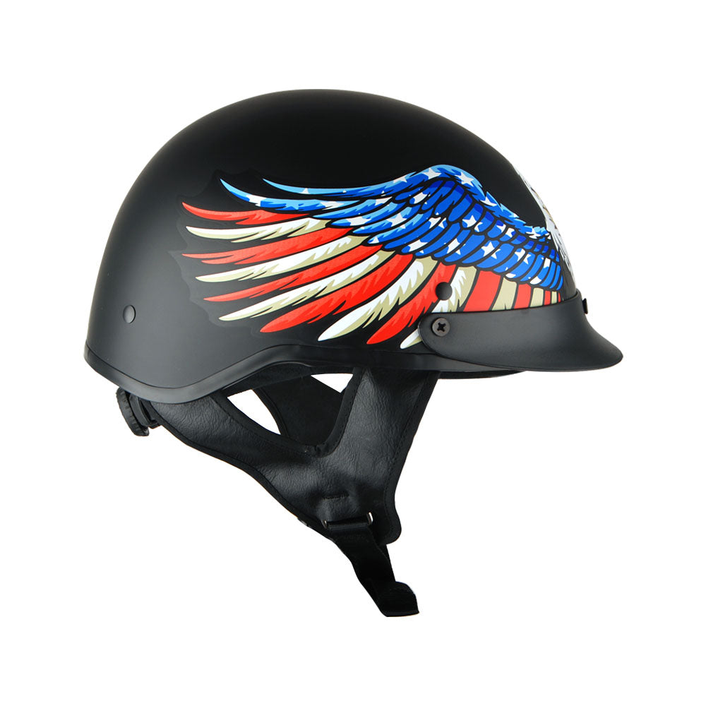 1Storm Motorcycle Half Face Helmet Mopeds Scooter Pilot with retractable Inner Smoked Visor, HKY205V + T008 Black Tinted Goggle Bundle