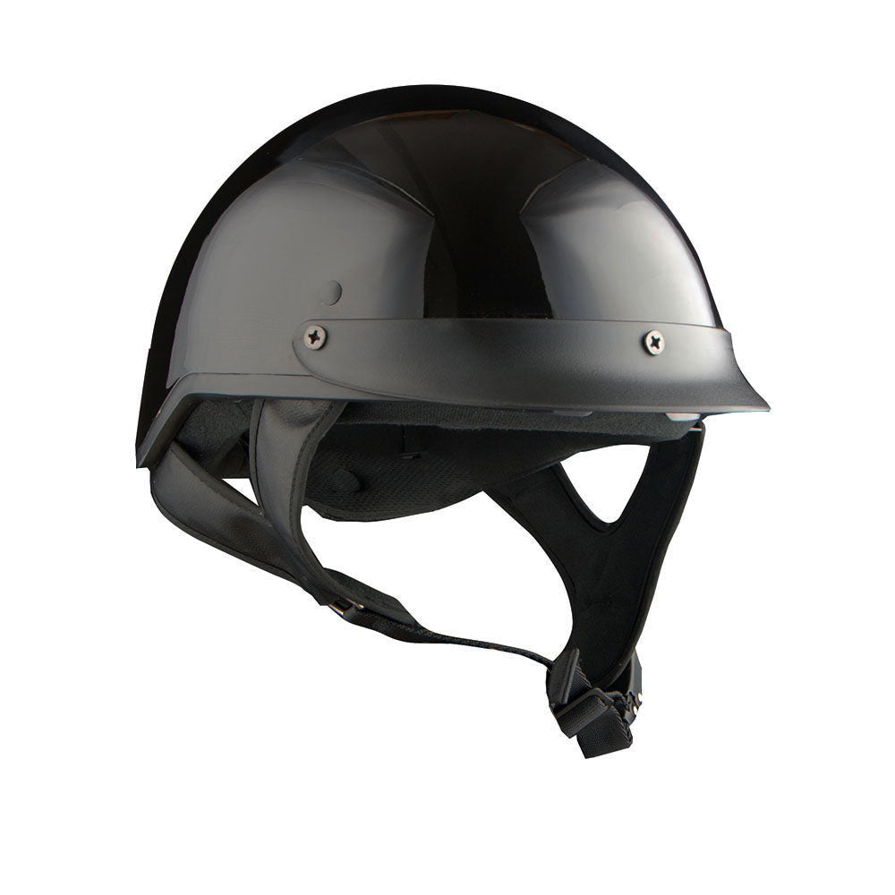 1Storm Motorcycle Half Face Helmet Mopeds Scooter Pilot with retractable Inner Smoked Visor, HKY205V + T008 Black Tinted Goggle Bundle