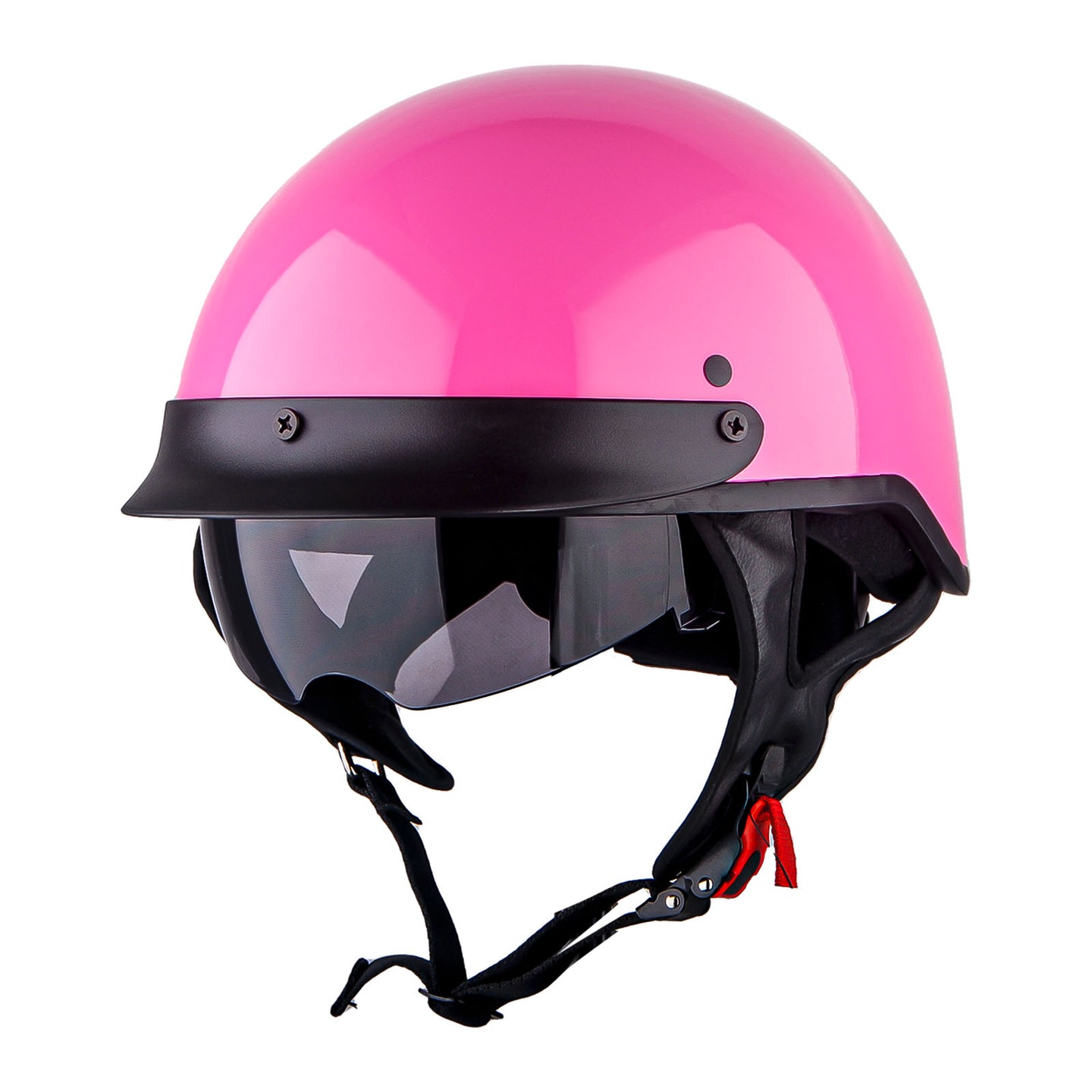 1Storm Motorcycle Half Face Helmet Mopeds Scooter Pilot with retratable Inner Smoked Visor: HKY205V
