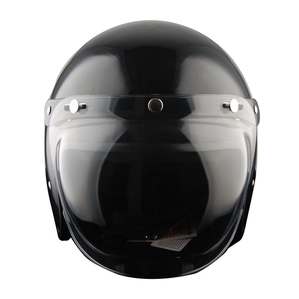 1Storm Motorcycle Open Face Helmet Mopeds Scooter Pilot Half Face Helmet with Detachable Clear Shield: HKY207Clear