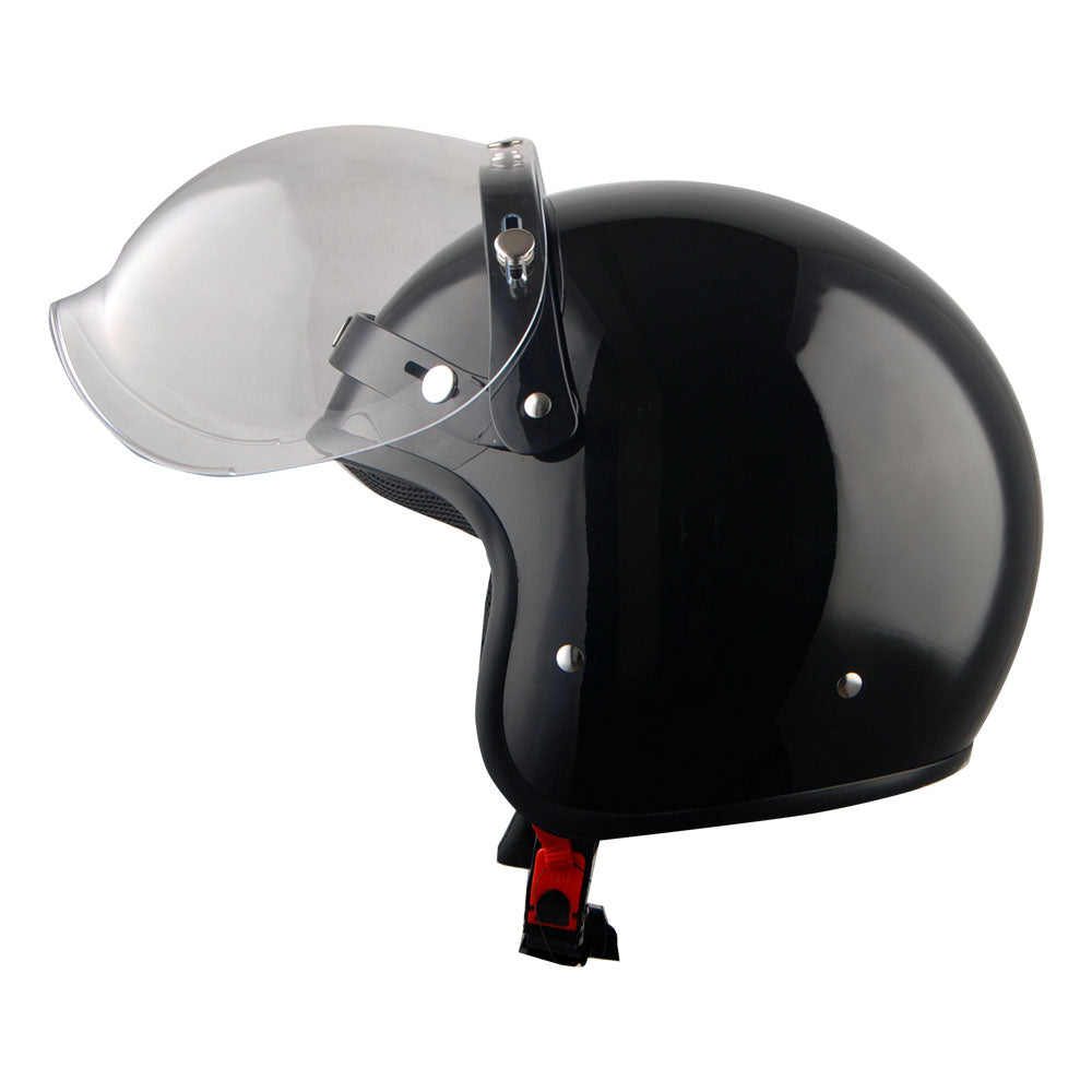 1Storm Motorcycle Open Face Helmet Mopeds Scooter Pilot Half Face Helmet with Detachable Clear Shield: HKY207Clear