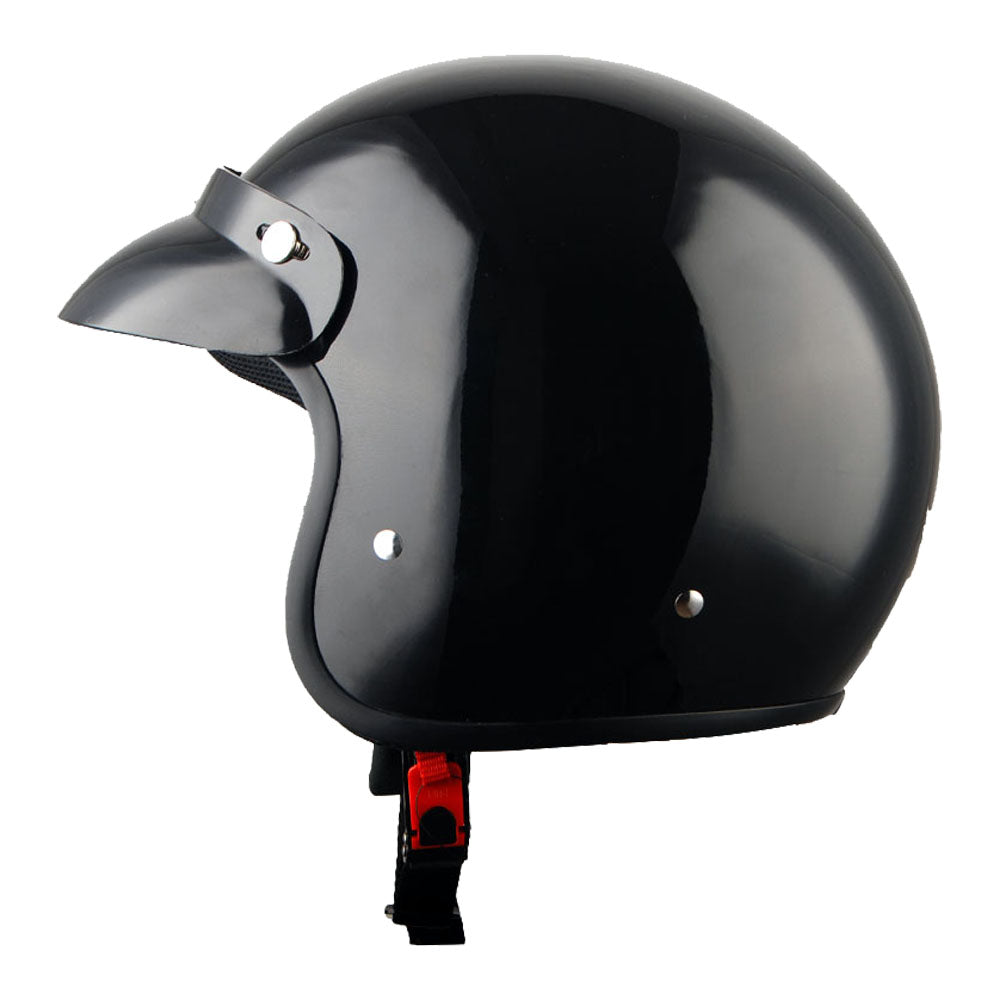 1Storm Motorcycle Open Face Helmet Mopeds Scooter Pilot Half Face Helmet with Peak Visor, HKY207 + Tinted Goggle Bundle