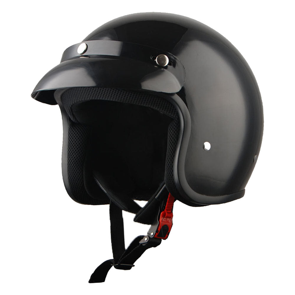 1Storm Motorcycle Open Face Helmet Mopeds Scooter Pilot Half Face Helmet with Peak Visor, HKY207 + Tinted Goggle Bundle