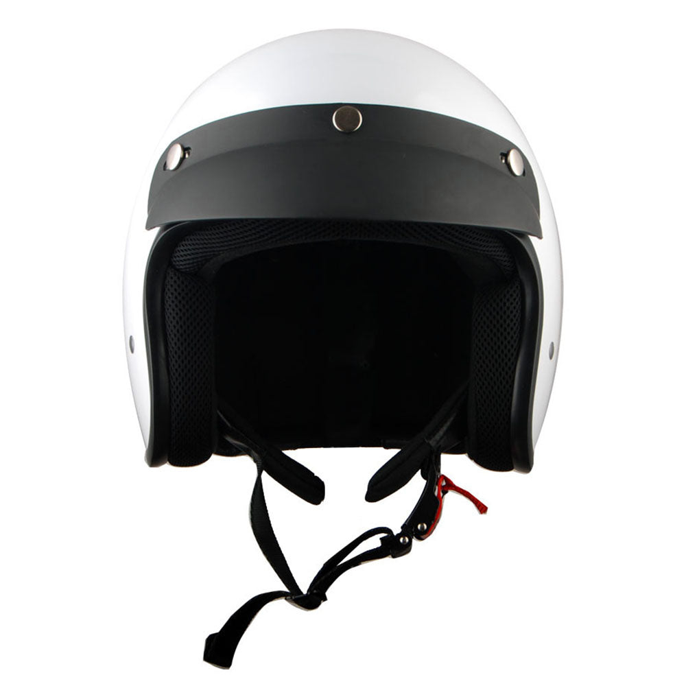1Storm Motorcycle Open Face Helmet Mopeds Scooter Pilot Half Face Helmet with Peak Visor, HKY207 + Tinted Goggle Bundle