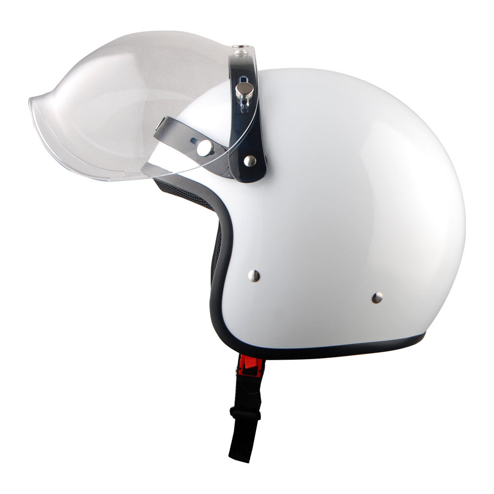 1Storm Motorcycle Open Face Helmet Mopeds Scooter Pilot Half Face Helmet with Detachable Clear Shield: HKY207Clear