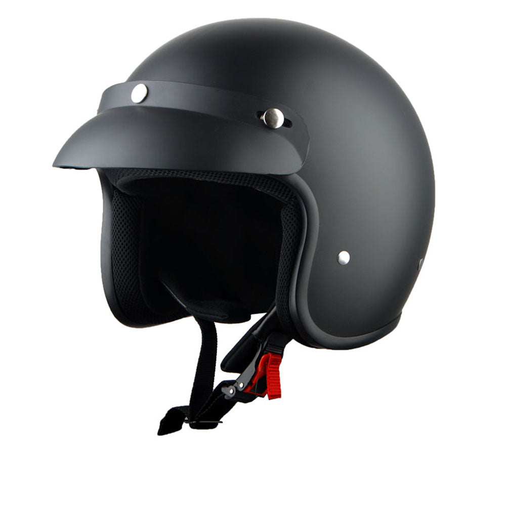 1storm motorcycle half face helmet Mopeds Scooter Pilot with retratable Inner Smoked Visor: HKY205V Red Skull / XL (61-62 cm 23.8/24.2 Inch ) Certified Safety Assurance 1Storm Novelty Motorcycle Helmet Half