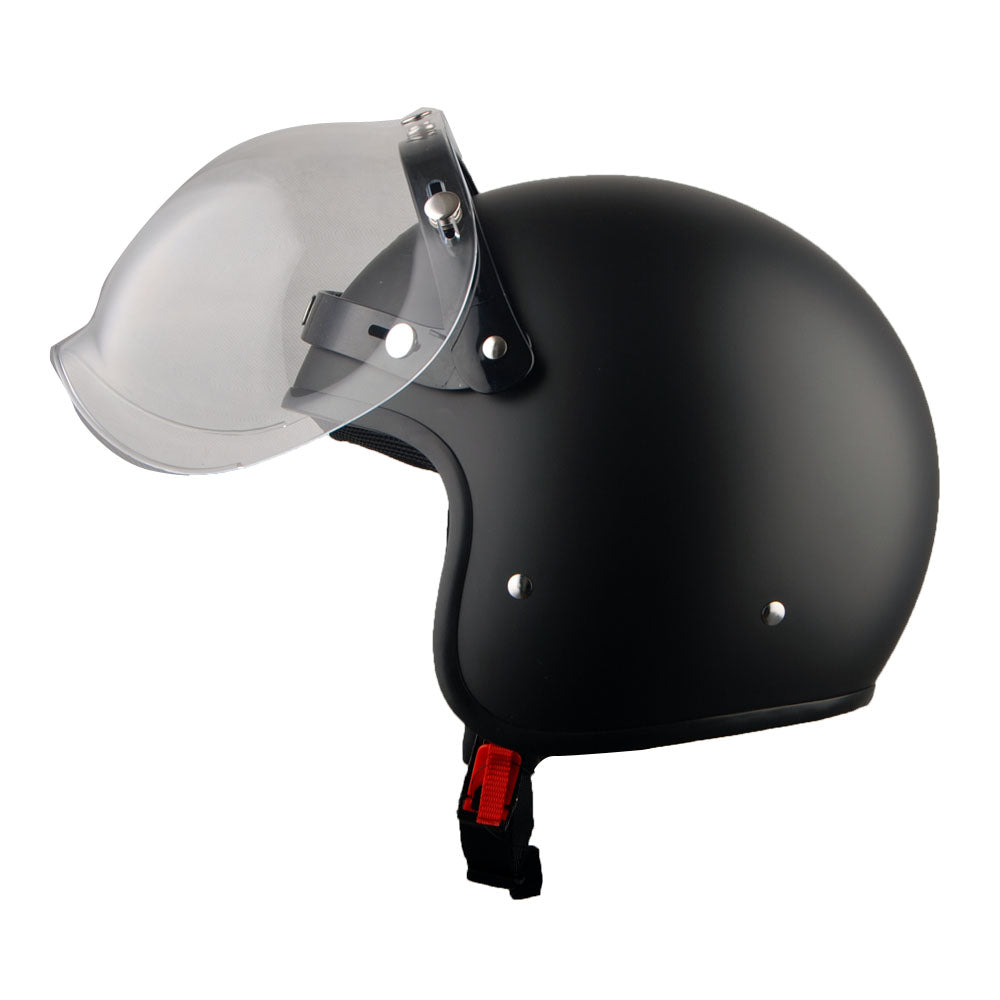 1Storm Motorcycle Open Face Helmet Mopeds Scooter Pilot Half Face Helmet with Detachable Clear Shield: HKY207Clear