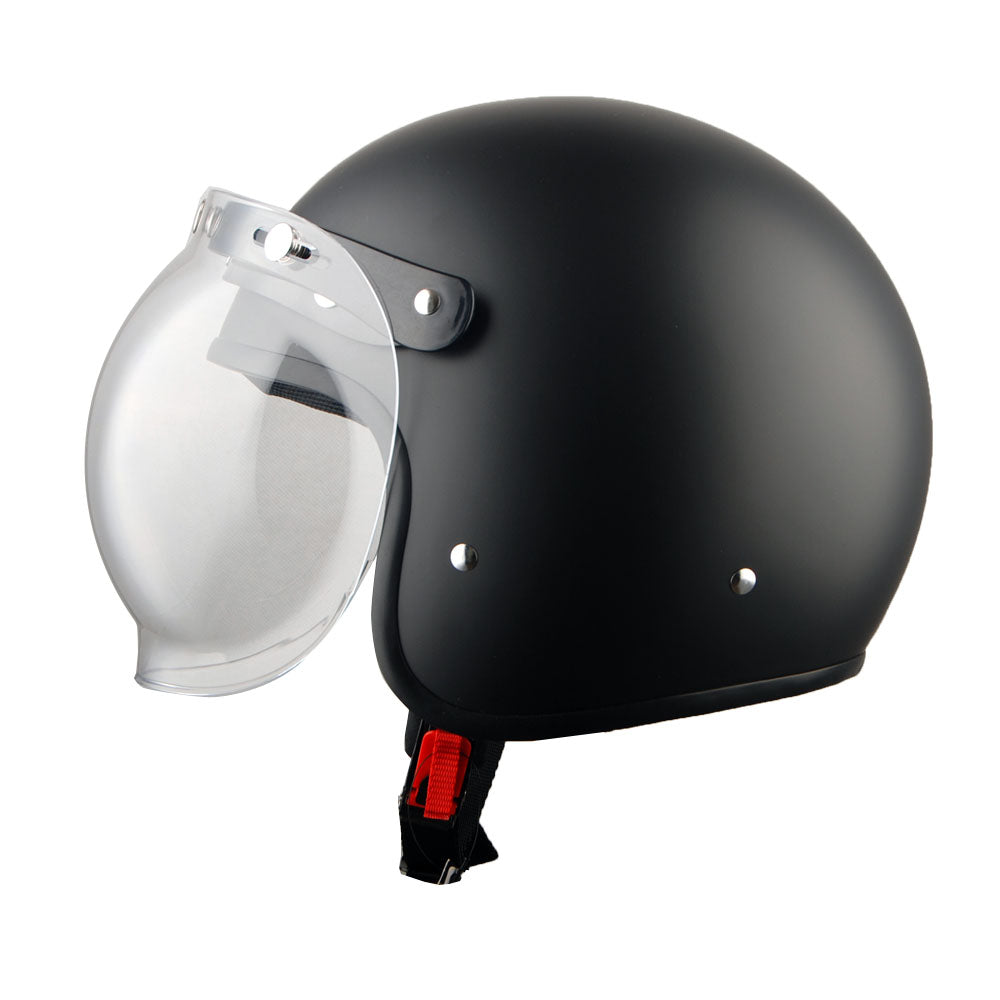 1Storm Motorcycle Open Face Helmet Mopeds Scooter Pilot Half Face Helmet with Detachable Clear Shield: HKY207Clear Glossy White / S( 55-56 cm 21.7